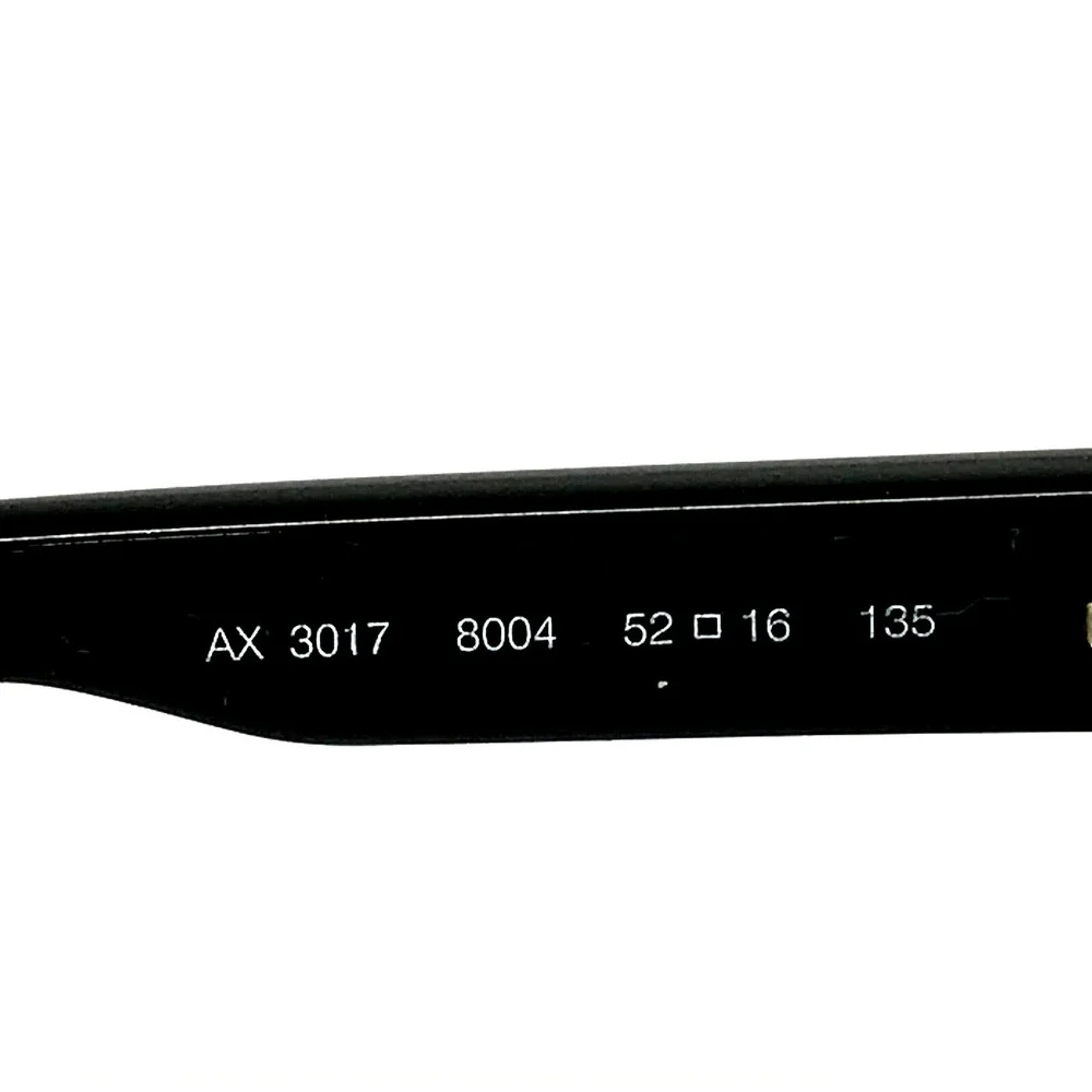 Armani Exchange Eyeglasses Frames AX3017 8004 Polished Black Rectangle 52-16-135 - Picture 11 of 12
